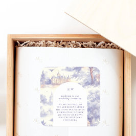 Toile de Jouy-konst Fyrkantigt Klistermärke