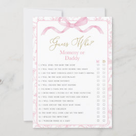 Toile De Jouy Mamma eller Baby Shower-spel Inbjudningar