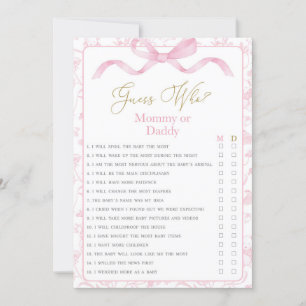 Toile De Jouy Mamma eller Baby Shower-spel Inbjudningar