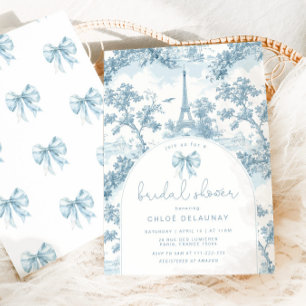 Toile de Jouy Möhippa Fransk Bow Paris Inbjudningar