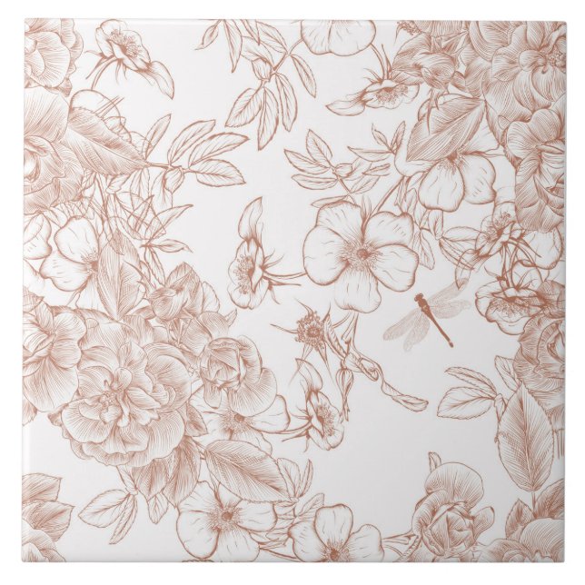 Toile-De-Jouy-mönster  Kakelplatta (Framsidan)