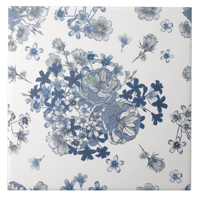 Toile-De-Jouy-mönster  Kakelplatta (Framsidan)