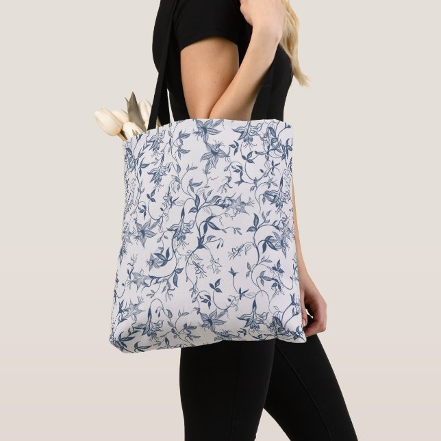 Toile De Jouy Mönster Tygkasse (Närbild)