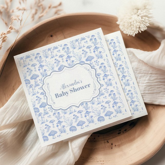 Toile De Jouy Mushroom Woodland Baby Shower Pappersservett (Skapare uppladdad)