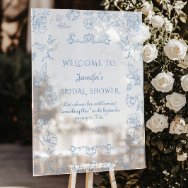 Toile de Jouy Något Blue Möhippa Välkommen