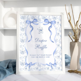 Toile De Jouy Nalle Baby Shower Diaper Raffle Poster