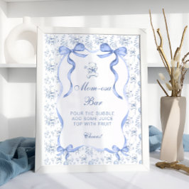 Toile De Jouy Nalle Baby Shower Mamma-osa Pub Poster