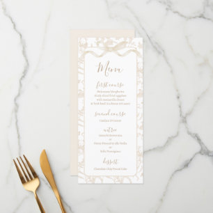 Toile de jouy Neutral Baby Shower Meny Kort
