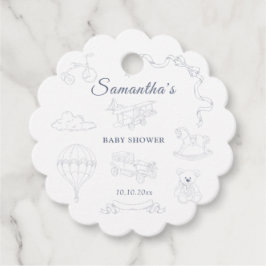 Toile de Jouy Nursery Baby Shower Gåvor Etiketter