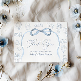 Toile de Jouy Nursery Baby Shower - tack för ditt  Kort