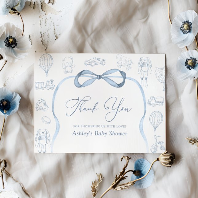 Toile de Jouy Nursery Baby Shower - tack för ditt  Kort (Skapare uppladdad)