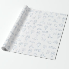 Toile de Jouy Nursery Boy Shower Presentpapper