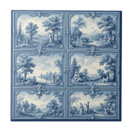 Toile De Jouy Pastoral Countryside Scenery Vintage Kakelplatta