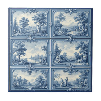 Toile De Jouy Pastoral Countryside Scenery Vintage Kakelplatta