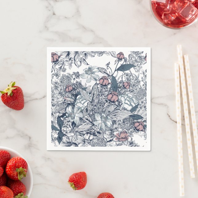 Toile-De-Jouy Pattern Wedding  Pappersservett (Insitu)