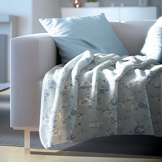Toile De Jouy Peonies Fleecefilt (Toile De Jouy Peonies Fleece Blanket)