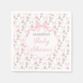 Toile De Jouy Rosa Band Flick Babyshower Fest Pappersservett