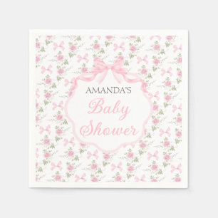 Toile De Jouy Rosa Band Flick Babyshower Fest Pappersservett