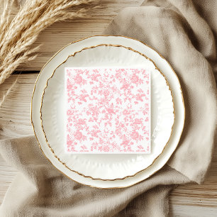 Toile de Jouy Rosa Bow Flicka Första 1:a Födelseda Pappersservett