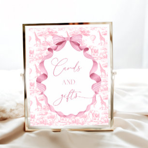 Toile de Jouy Rosa Safari Djur Kort och Gåvor Poster