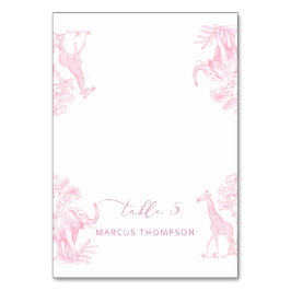 Toile de Jouy Rosa Safari-djur placerar kort