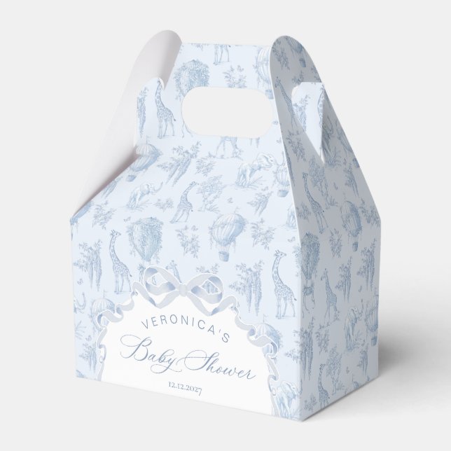 Toile de Jouy Safari animals Arch Blue Shower Presentaskar (Framsidan Sidan)
