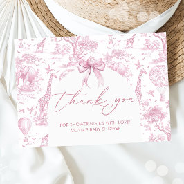 Toile de Jouy Safari animals Baby duscha Tack Kort