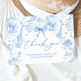 Toile de Jouy Safari animals Baby duscha Tack Kort