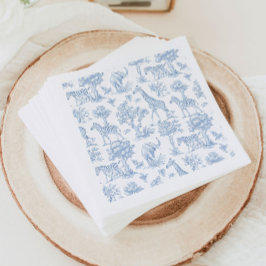 Toile de Jouy Safari animals blue Baby duscha Pappersservett