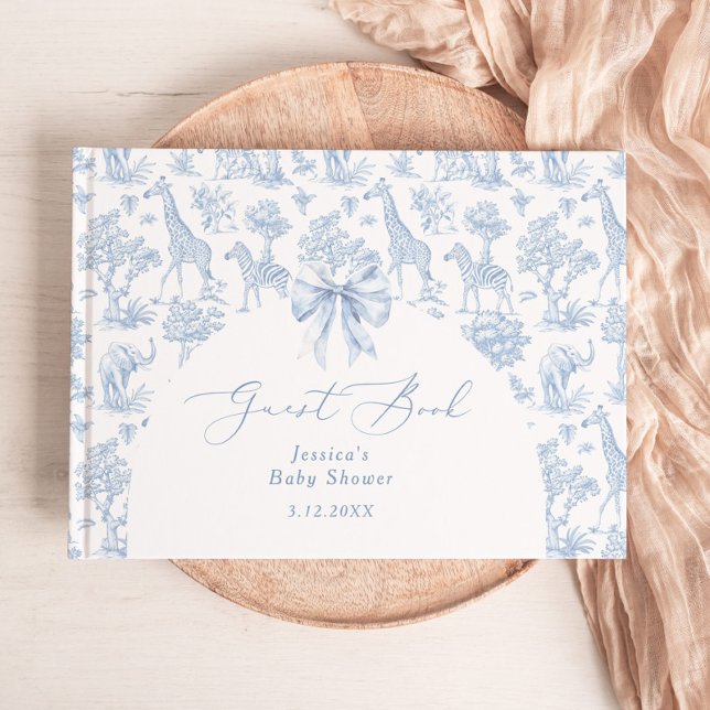 Toile de Jouy Safari Baby dusch Gästböcker (Skapare uppladdad)