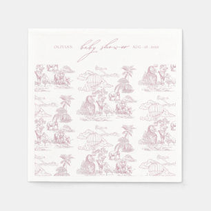 Toile De Jouy Safari Baby Flickor Bebis Dopp Pappersservett
