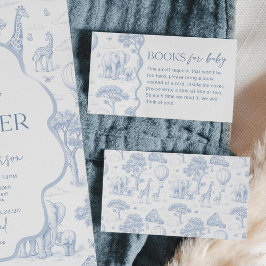 Toile De Jouy Safari Baby Shower Books for Baby Visitkort