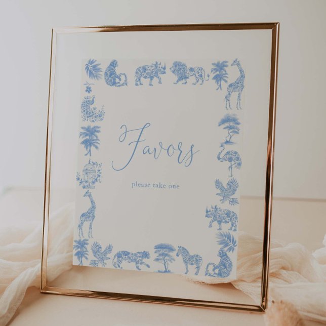 Toile De Jouy Safari Baby Shower Favues Favors Poster (Skapare uppladdad)