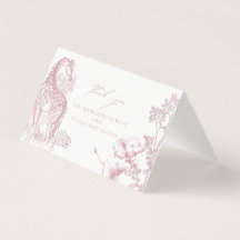 Toile de Jouy Safari Baby Shower Tackkort
