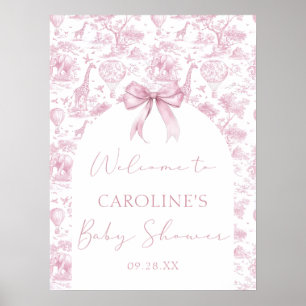 Toile de Jouy Safari Baby Shower Välkommen Poster