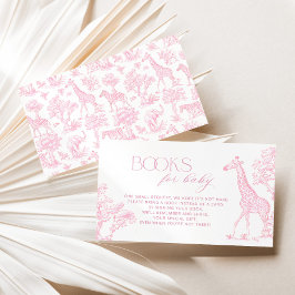 Toile de jouy Safari Bokar för baby biljett Rosa Tilläggskort