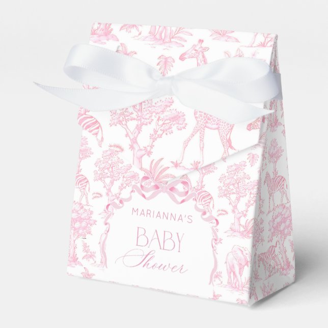 Toile de Jouy Safari djur Rosa Bow elegant  Presentaskar (Framsidan Sidan)