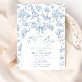 Toile de Jouy Safari Oh Boy-duschen Inbjudningar