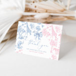 Toile de Jouy Safari twins baby shower Tack Kort<br><div class="desc">Toile de Jouy Safari twins baby shower Thank You Card
Matching items available.</div>