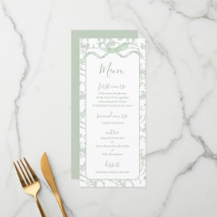 Toile de jouy Sage Baby Shower Meny Kort