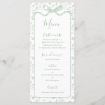 Toile de jouy Sage Green Meny Kort