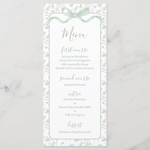 Toile de jouy Sage Green Meny Kort