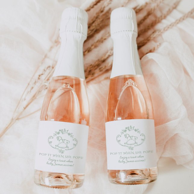 Toile de jouy Sage grönt Pop det när hon poppar (Skapare uppladdad)