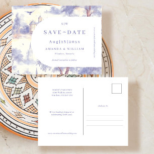 Toile de jouy Save Date Post Card Vykort
