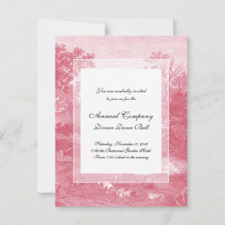Toile de Jouy Shabby Rosa Pastoral Ligcape Inbjudningar