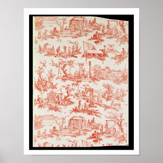 Toile de Jouy, som illustrerar tillverkningsproces Poster (Framsidan)