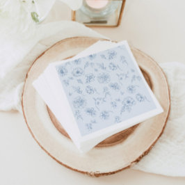 Toile de Jouy Something Blue Blommig bröllopsdusch Pappersservett