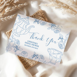 Toile de Jouy Tea Baby Shower Tacksamhetskort Tack Kort
