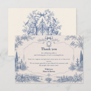 Toile de Jouy Venue Story Bröllop Tacksamhetskort Tack Kort