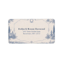 Toile de Jouy Venue Story Bröllopsadressetiketter